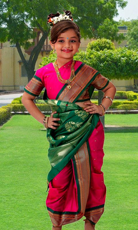 small baby girl in saree