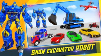 Snow Excavator Robot Car Games screenshot 6