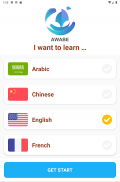 Learn English, Korean, Chinese, French ... - Awabe screenshot 0
