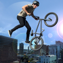 Rooftop Stunt Man Bike Rider Icon
