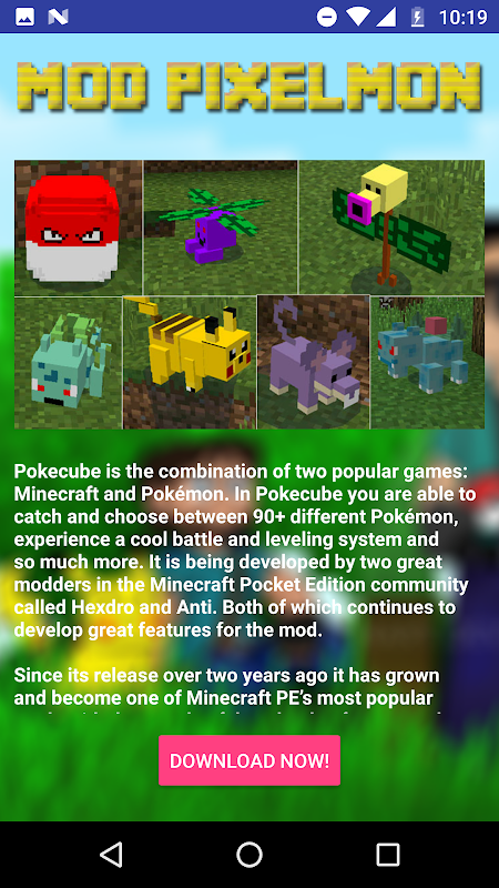 Mod PixelMon - Mod Pokemon for Minecraft PE MCPE APK do pobrania na Androida