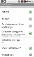 Budget Control Widget screenshot 2