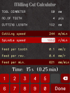 Milling Cut Calculator screenshot 12