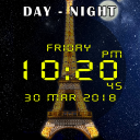 Day night automatic change clock wallpaper