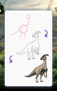 วิธีการวาดไดโนเสาร์ บทเรียนการวาดภาพทีละขั้นตอน screenshot 1