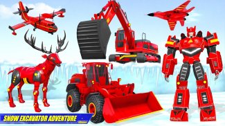 Snow Excavator Robot Car Games screenshot 4