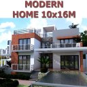 House Plan 10x16m with 3 Bedrooms