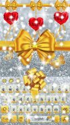 Gold and Silver Glitter Bow Girlish Keyboard screenshot 0