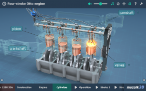 Motor Otto de cuatro tiempos en 3D educativo screenshot 2