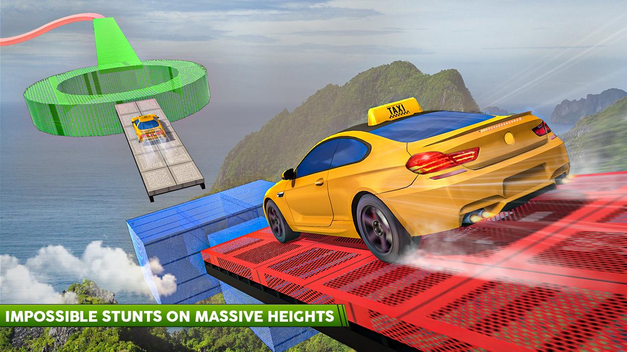 Mega Ramp Crazy Taxi Car Stunts 3D Free: Extreme City GT Racing