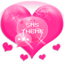 जाओ एसएमएस प्थीम गुलाबी प्यार Icon