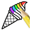 Glitter Ice Cream Coloring Icon