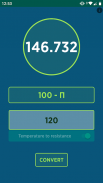 Resistance-Temperature. Calibration tables screenshot 1