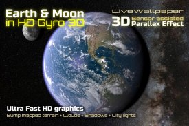 🌎 Earth & 🌜 Moon in HD Gyro 3D screenshot 0