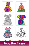 Girls Dress Color by Number - Adult Coloring Book screenshot 0