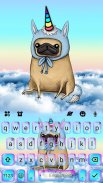 تم صفحه کليد Pug Dog Unicorn screenshot 3