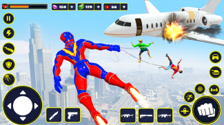 Flying Police Robot Rope Hero: Gangster Crime City screenshot 3