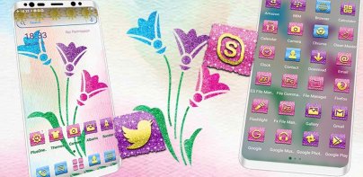 Glitter Flower Theme Launcher