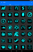 Flat Black and Cyan Icon Pack Free screenshot 4