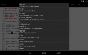 C4droid (CC++ compiler & IDE) screenshot 2