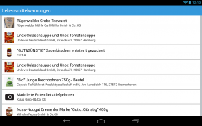 Lebensmittelwarnungen screenshot 0