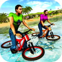 Water Surfer Floating BMX Bicycle Rider Racing Icon