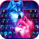 Tema Keyboard Neon Wolf Galaxy Icon