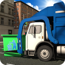 Road Garbage Dump Truck Driver Icon