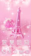 Pinky Eiffel Tower GO Launcher Theme screenshot 1