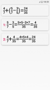 Fraction calculator with solution screenshot 1