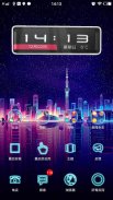 3D Ripple Neon City Launcher Wallpaper Theme screenshot 4