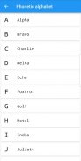 Speak NATO: phonetic alphabets screenshot 2