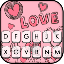 Tema Keyboard Doodle Pink Love