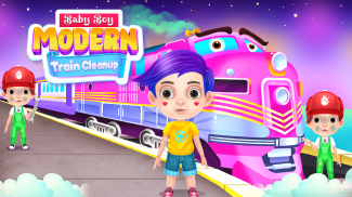 Baby Boy Modern Train Clean Up screenshot 0