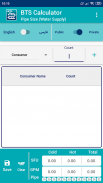 BTS Calculator - Pipe Sizer (Water Supply) screenshot 2