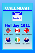 Calendar in English 2021 Free screenshot 1