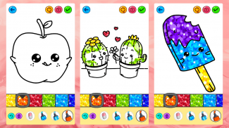 Kawaii Glitter Coloring Book screenshot 3