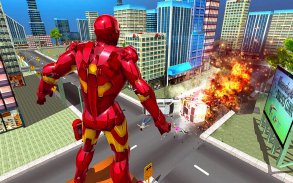 Superhero Iron Robot Rescue Mi screenshot 3