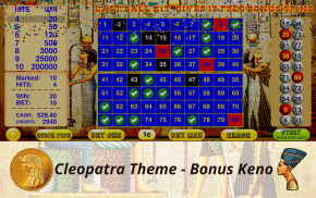 Cleopatra Keno with Bonus Casino Keno Bonus Games screenshot 1