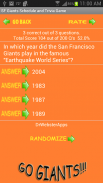 Schedule and Trivia Game for SF Giants fans screenshot 1