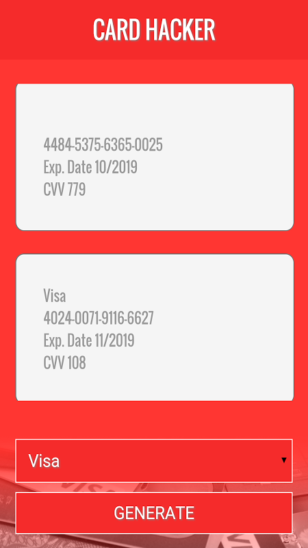 Cardhack Credit Card Generator 5 Download Android Apk Aptoide