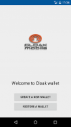 Cloak Wallet screenshot 1