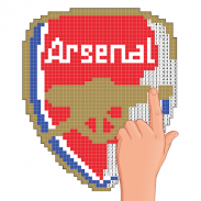 Pixel art football logo coloring : Color by Number screenshot 2