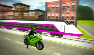 Real Crazy Bike VS Train Street Racing 2020 screenshot 0