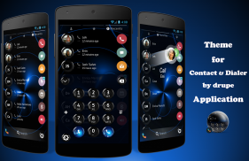 Spheres BlackBlue Contacts&Dialer Theme screenshot 3