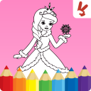 Kids coloring book: Princess Icon