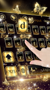 Luxus Gold Schmetterling Tastatur Thema screenshot 2