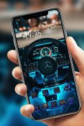 Tema Mobil Tech Sense Steering Wheel Galaxy M20 screenshot 2