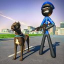 simulateur de chien de police stickman crime chase Icon