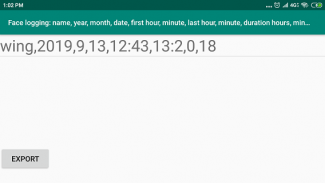 Face recognition logging screenshot 1